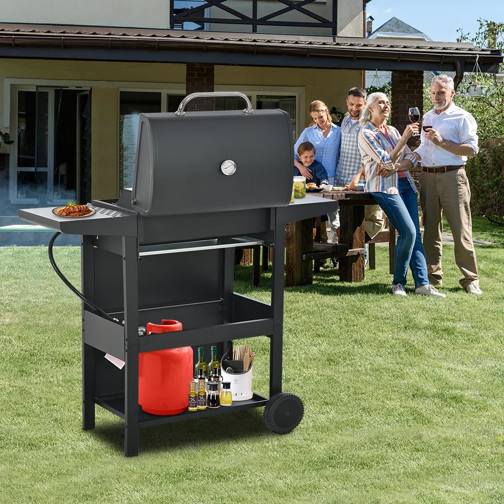 SEGMART 4 Burner BBQ Propane Gas Grill, Stainless Steel 34,200 BTU Patio Garden Barbecue Grill with Two Foldable Shelves \u0026amp; Thermometer, Perfect for Camping, Outdoor Cooking - John Pierce Auto Care