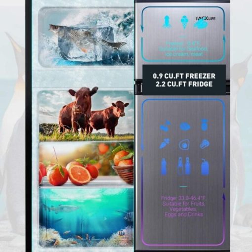 Mini Fridge with Freezer, 3.1 Cu.Ft Small Refrigerator, Compact Refrigerator with LED Light - John Pierce Auto Care