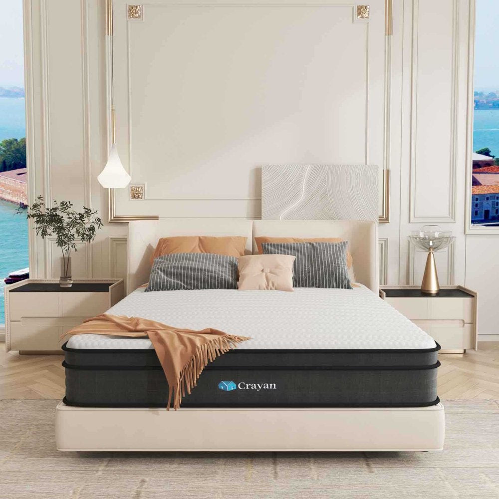 Crayan Queen Size Hybrid Memory Foam Mattress, 10 Inch in a Box - John Pierce Auto Care
