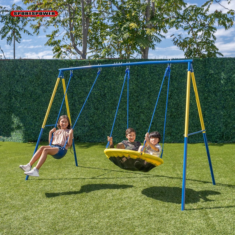 Sportspower Swing and Saucer Swing Metal Set with Heavy Duty A Frame, Holds up to 300 Lb. - John Pierce Auto Care
