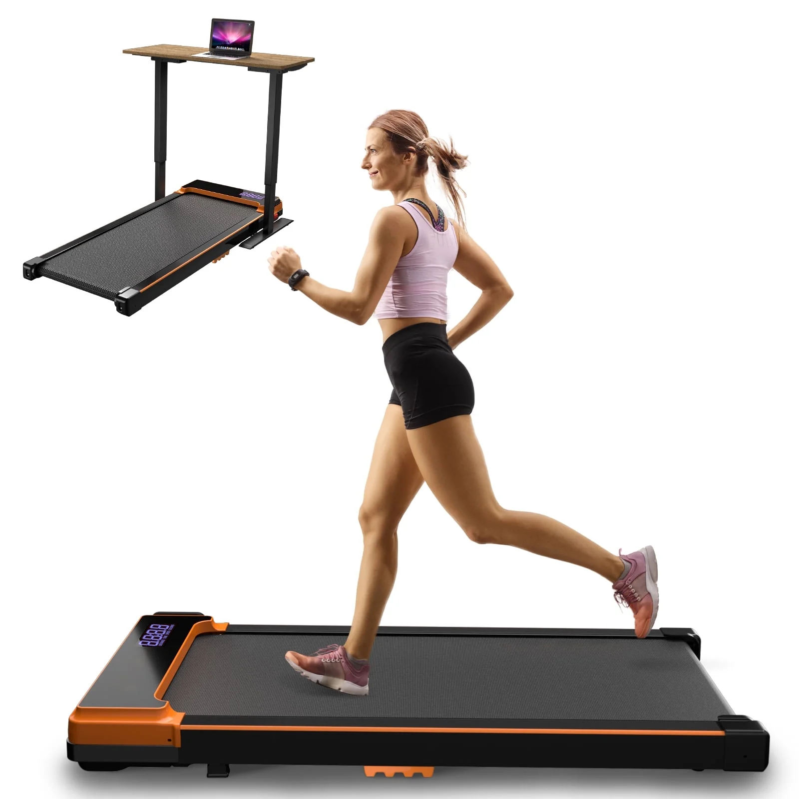 CoolHut Walking Pad Under Desk, 2 in 1 Portable Folding Treadmill for Walking, Running and Home Office Use, 2.5HP Low Noise Motor, LED Display, and Remote Control, Black - John Pierce Auto Care