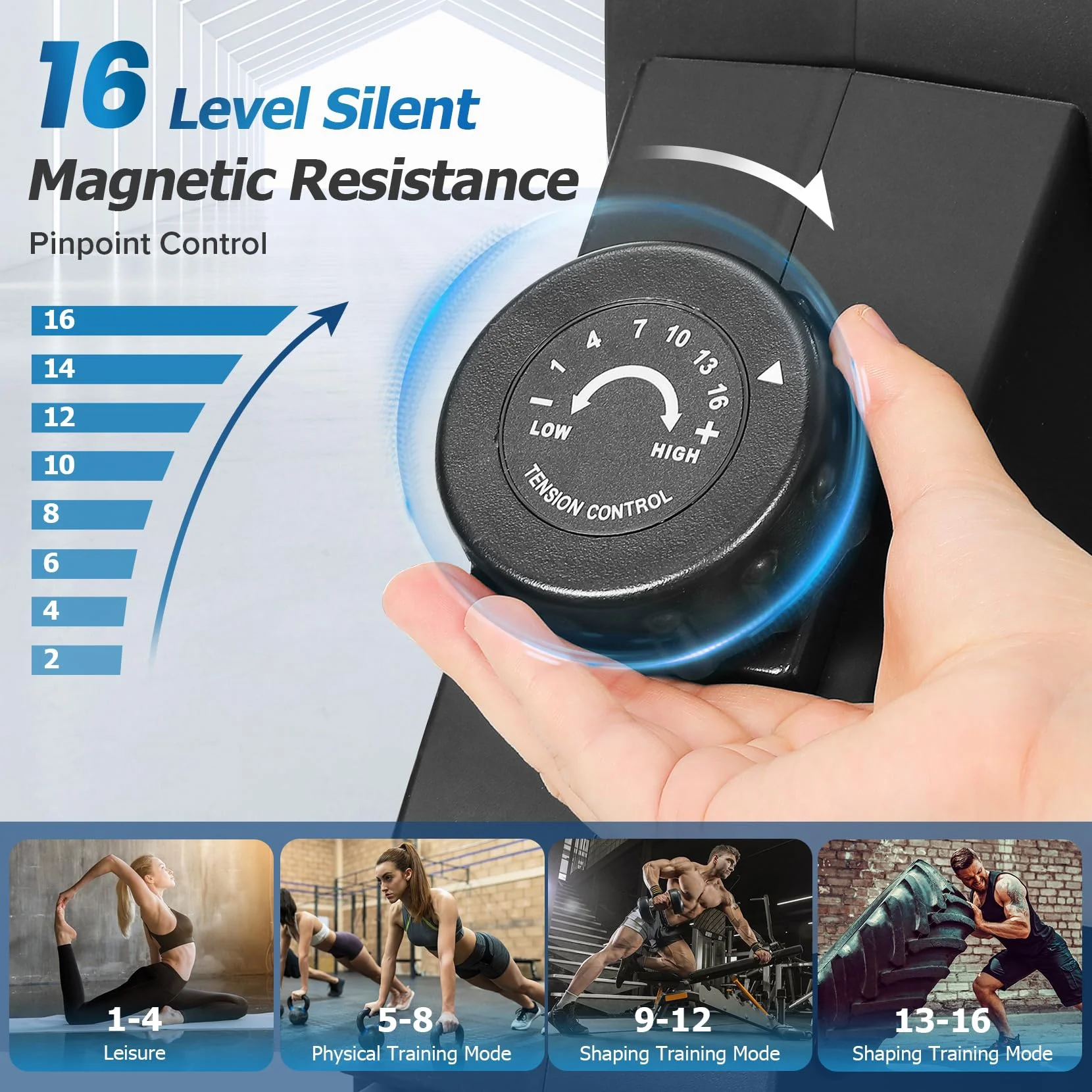 Rowing Machine, Magnetic Rowing Machine 16 Resistance Levels Quiet Machine Max 350lb Weight Capacity with, Neche Folding Magnetic Rowing, for Home Workout Black - John Pierce Auto Care