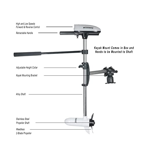Watersnake 18 Pound Thrust 12v Electric Saltwater Trolling Motor with Kayak Bracket - John Pierce Auto Care