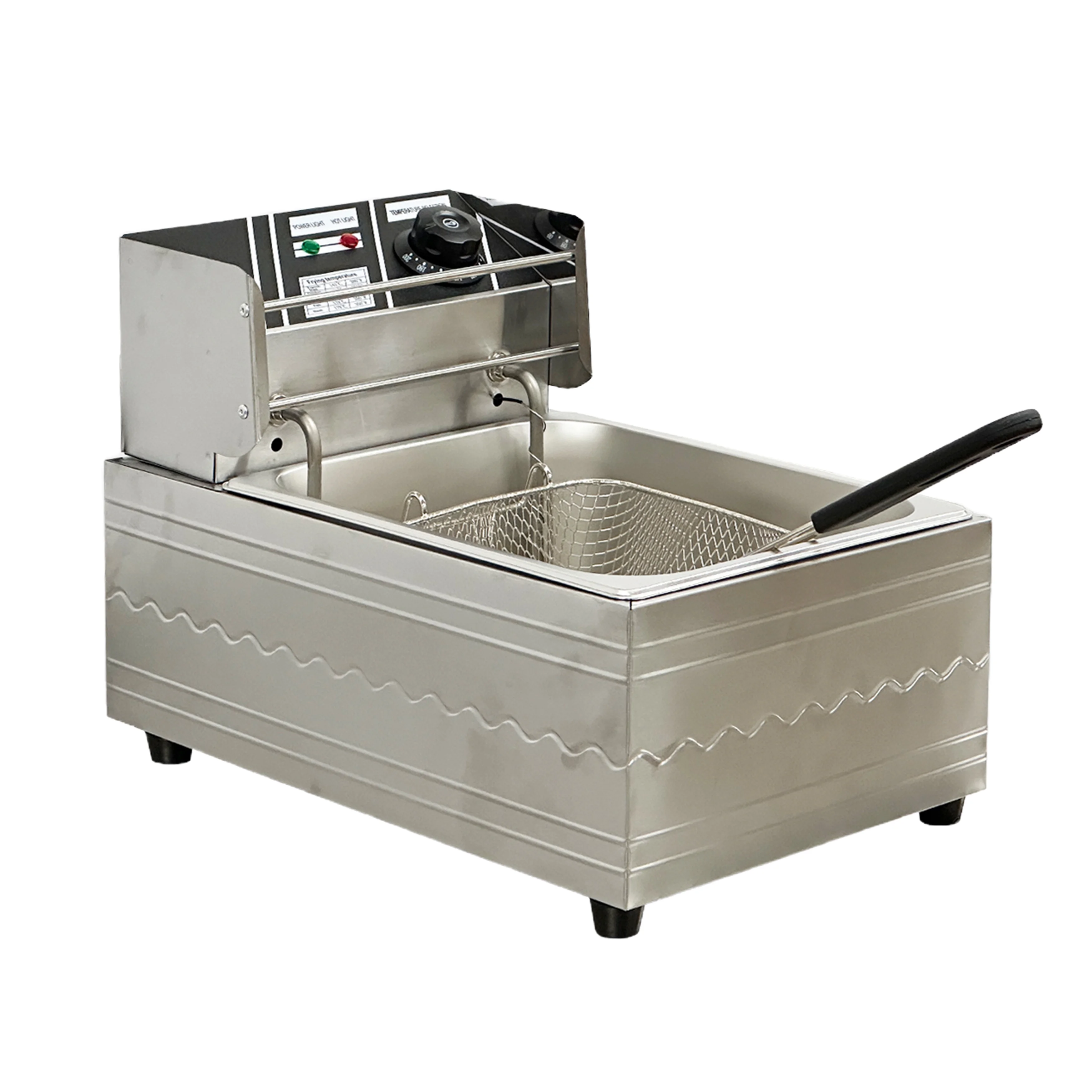 1600W Electric Deep Fryer, Stainless Steel Countertop Fryer Large Capacity, Thickening Multi functional Fryer Commercial Single chamber 2.5 Gallon - John Pierce Auto Care