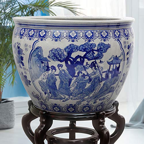 Decorative Blue & White Porcelain Fishbowl - John Pierce Auto Care