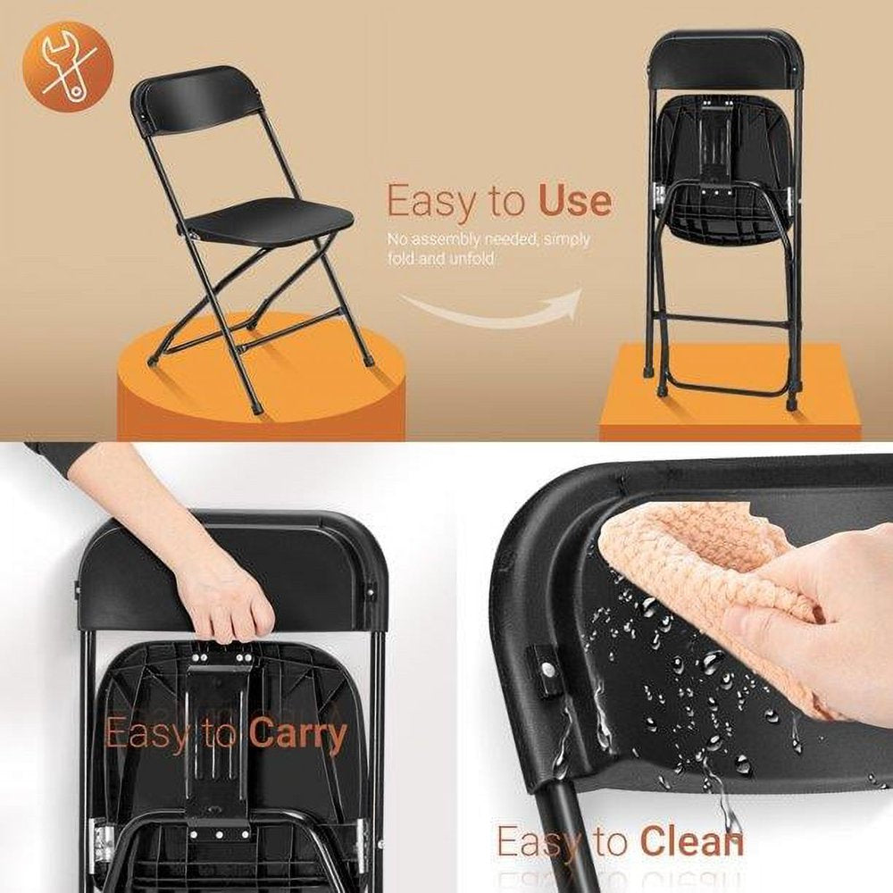Ktaxon 10 Pack Plastic Folding Chairs Wedding Banquet Seat Party Event Chair - John Pierce Auto Care