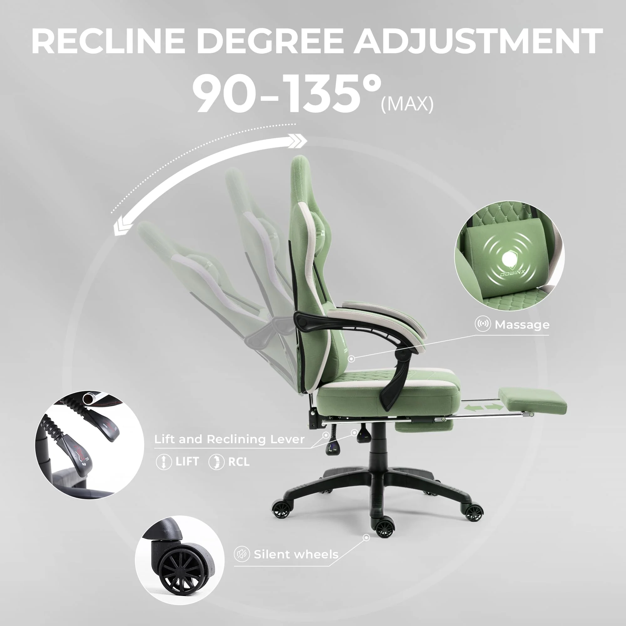 Dowinx Gaming Chair with Breathable Fabric - John Pierce Auto Care