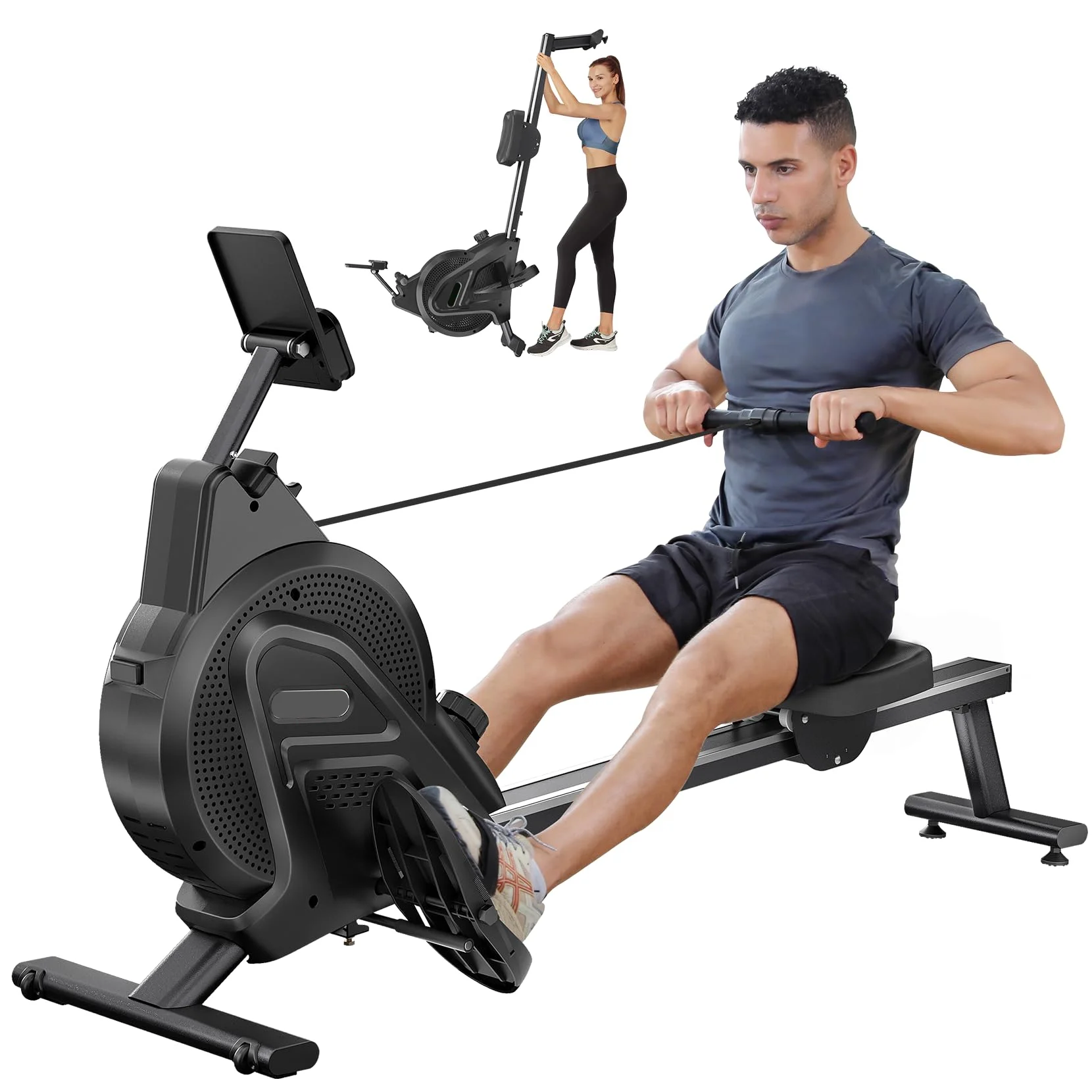 Rowing Machine, Magnetic Rowing Machine 16 Resistance Levels Quiet Machine Max 350lb Weight Capacity with, Neche Folding Magnetic Rowing, for Home Workout Black - John Pierce Auto Care