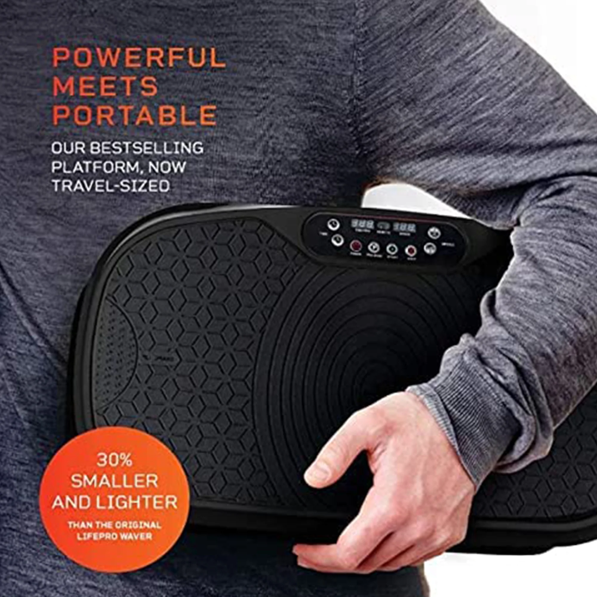 LifePro Waver Mini   Compact Vibration Plate Exercise Machine with Workout Bands, Black - John Pierce Auto Care