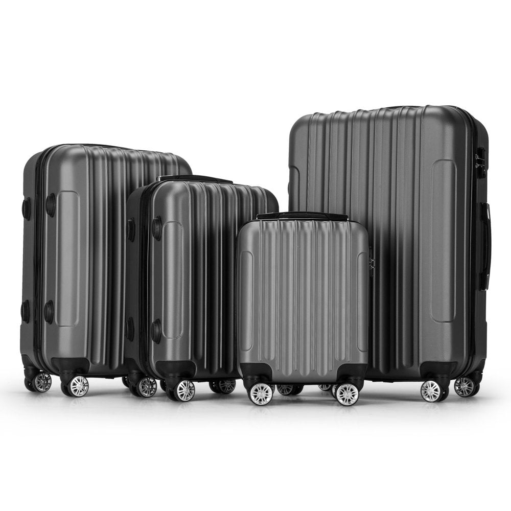 Zimtown 4 Piece Luggage Set, ABS Hard Shell Suitcase Luggage Sets Double Wheels with TSA Lock - John Pierce Auto Care