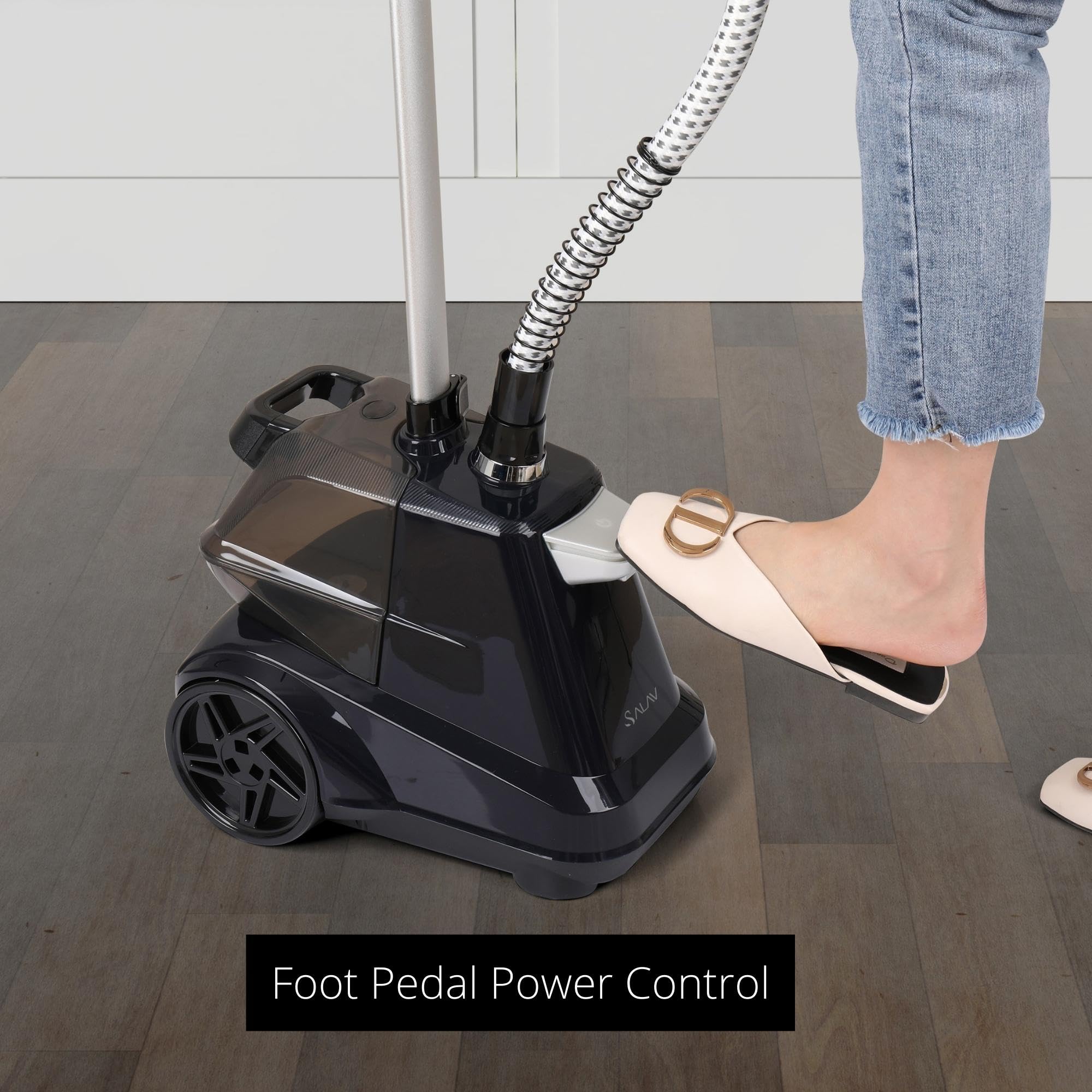 SALAV Commercial Full Size Garment Steamer with Foot Pedals and Extra Large 3L Water Tank - John Pierce Auto Care