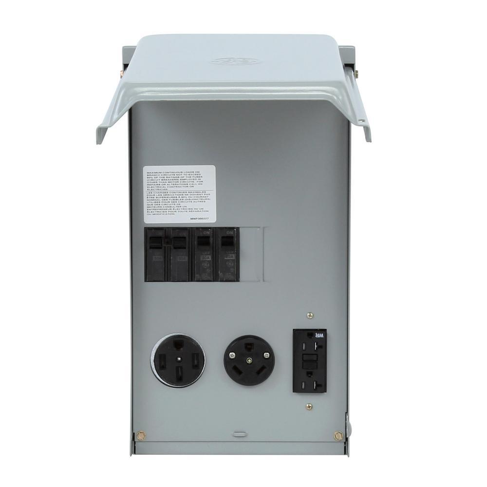 RV Panel with 50 Amp and 30 AMP RV Receptacles and a 20 Amp GFCI Receptacle - John Pierce Auto Care