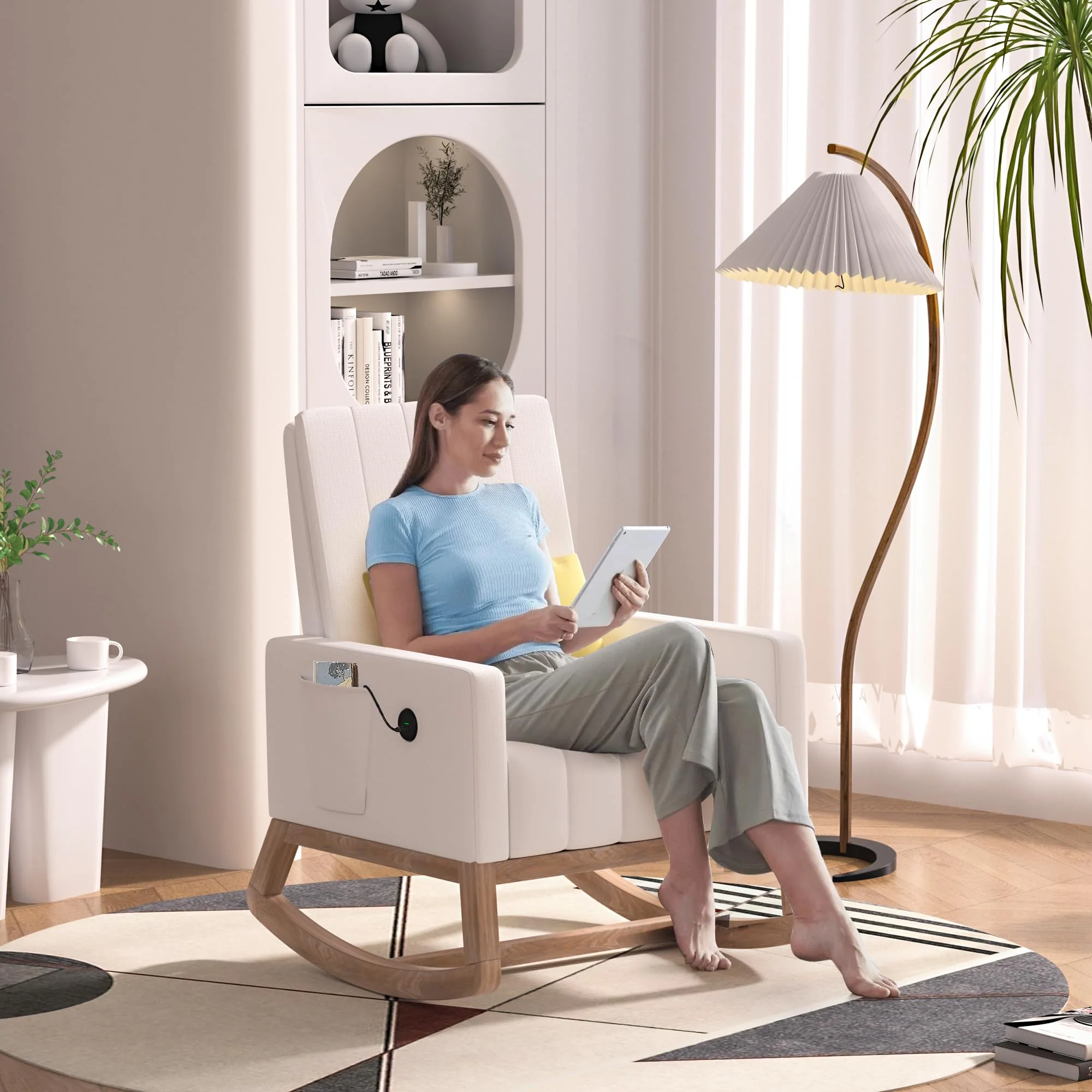 VECELO Upholstered Nursery Rocking Chair - John Pierce Auto Care