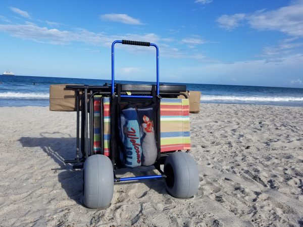 My Beach Cart Heavy Duty Folding Beach Cart with Big Wheels and Balloon Tires to Glide Over Sand - John Pierce Auto Care