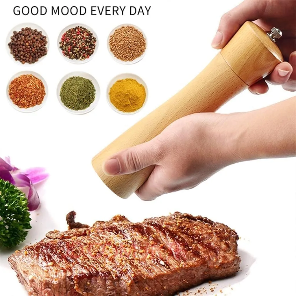 Kitchen Solid Wood Pepper Mill Manual Salt and Peper Grinder with Ceramic Grinding Spice Seasonings BBQ Salt and Pepper Mills - John Pierce Auto Care