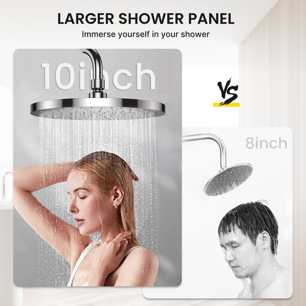 Ambicasa Luxury Dual Showerhead Combo, 10\u0026quot; Rainfall Shower Head \u0026amp; 5\u0026quot; Handheld High Pressure Shower Head - John Pierce Auto Care