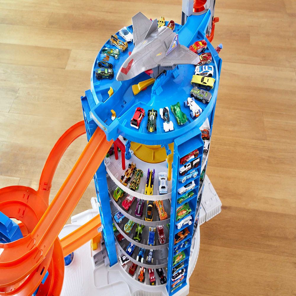 Hot Wheels Track Set with 4 1\u0026#58;64 Scale Toy Cars, Super Ultimate Garage, Over 3 Feet Tall - John Pierce Auto Care