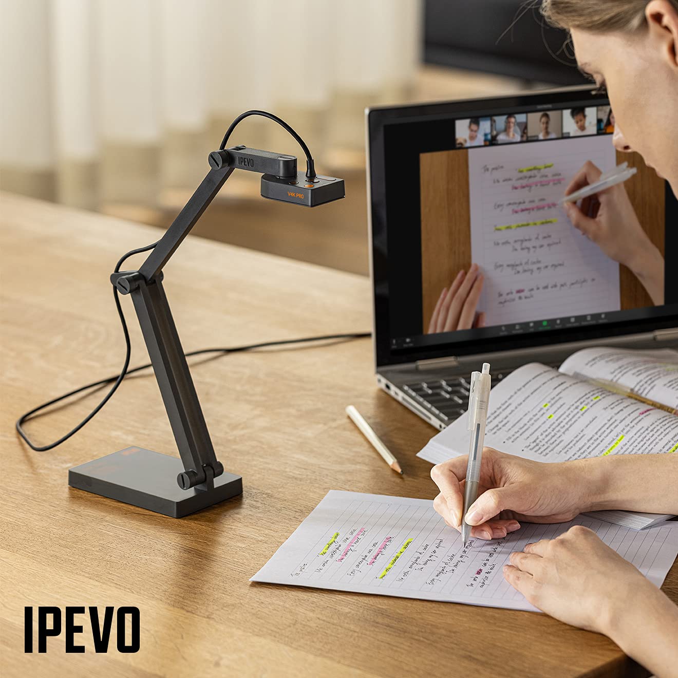 IPEVO V4K PRO Ultra HD USB Document Camera with AI Enhanced Mic - John Pierce Auto Care