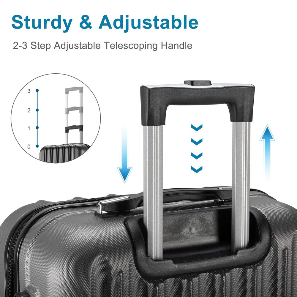 Zimtown 4 Piece Luggage Set, ABS Hard Shell Suitcase Luggage Sets Double Wheels with TSA Lock - John Pierce Auto Care