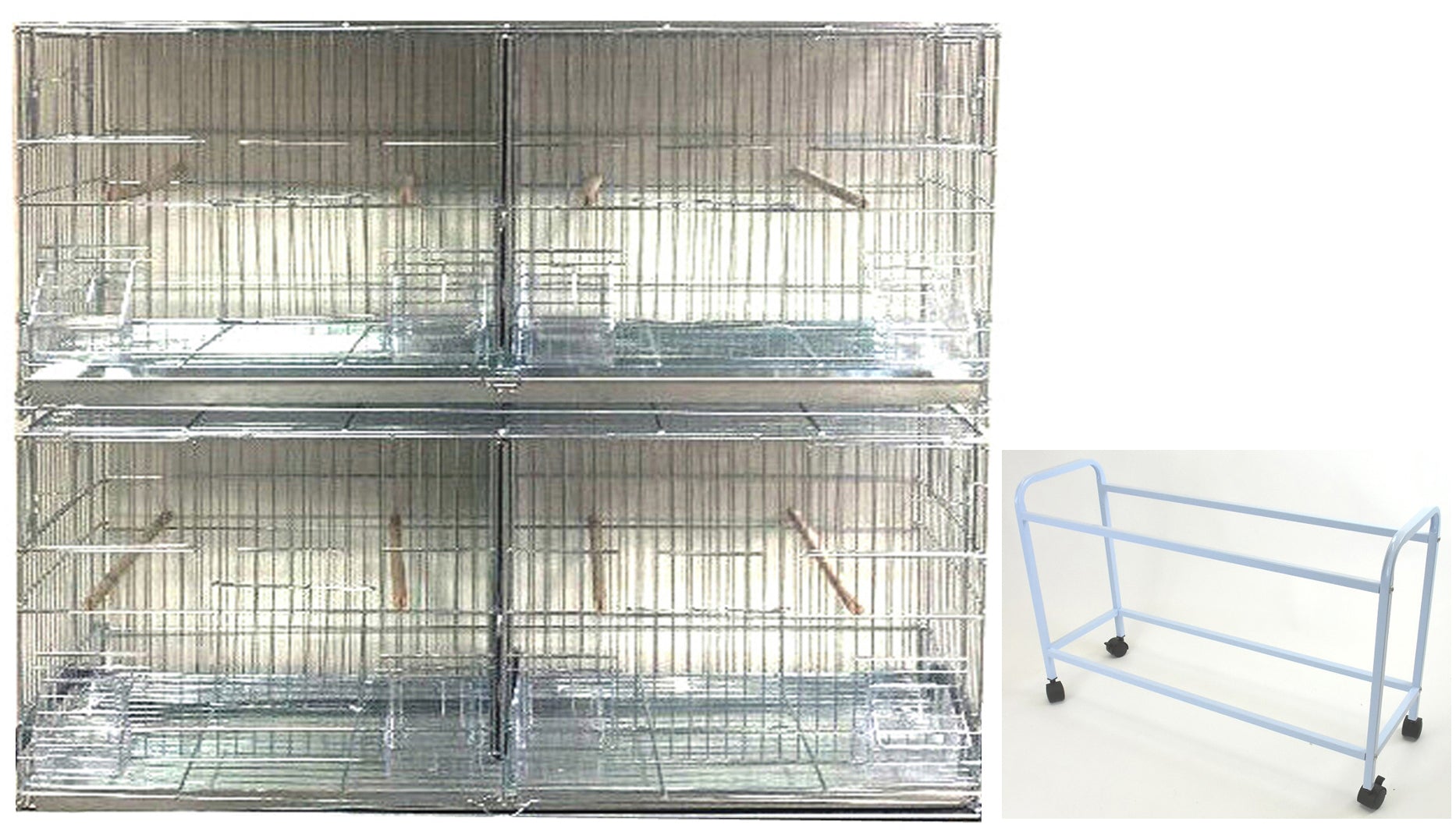 Galvanized Stackable Breeding Bird Cage, 2-Pack - John Pierce Auto Care