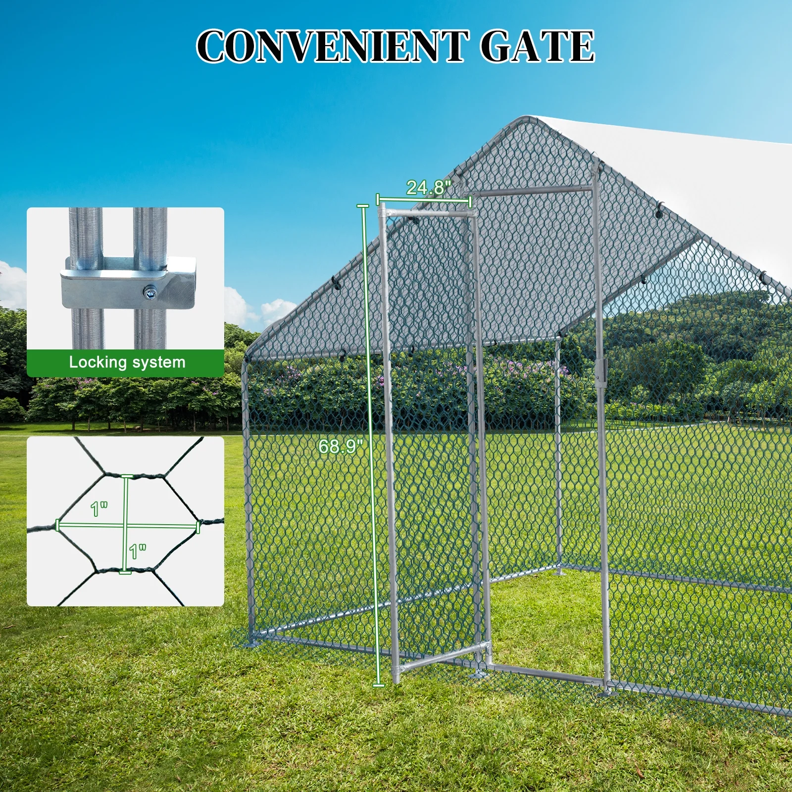 ZephyPaws 6.5 x 10 ft Large Metal Chicken Coop, Walk in Poultry Cage Chicken Hen Run House with Waterproof Cover, Rabbits Cats Dogs Farm Pen for Outdoor Backyard Farm Garden - John Pierce Auto Care
