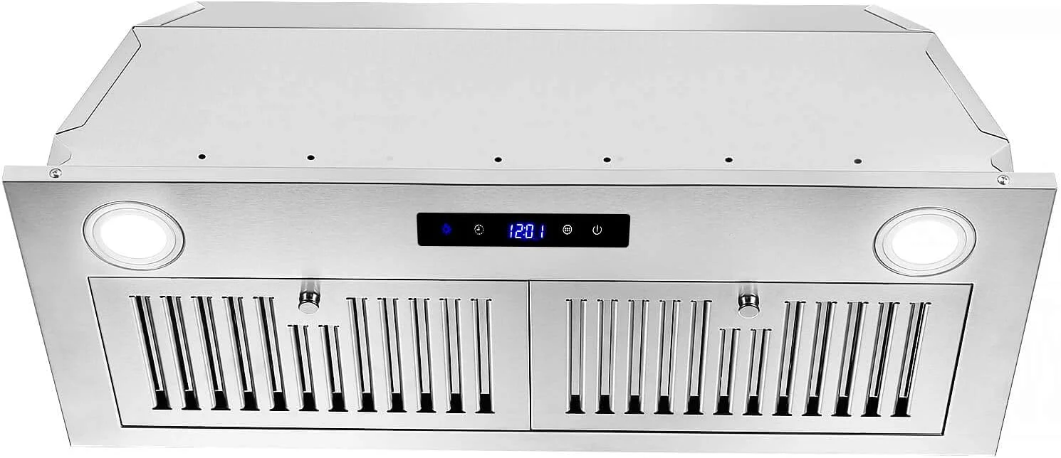 Zomagas 30 inch 600CFM Range Hood Insert Stainless Steel Kitchen Vent Hood Touch Control with LED Lights,Baffle Filters - John Pierce Auto Care