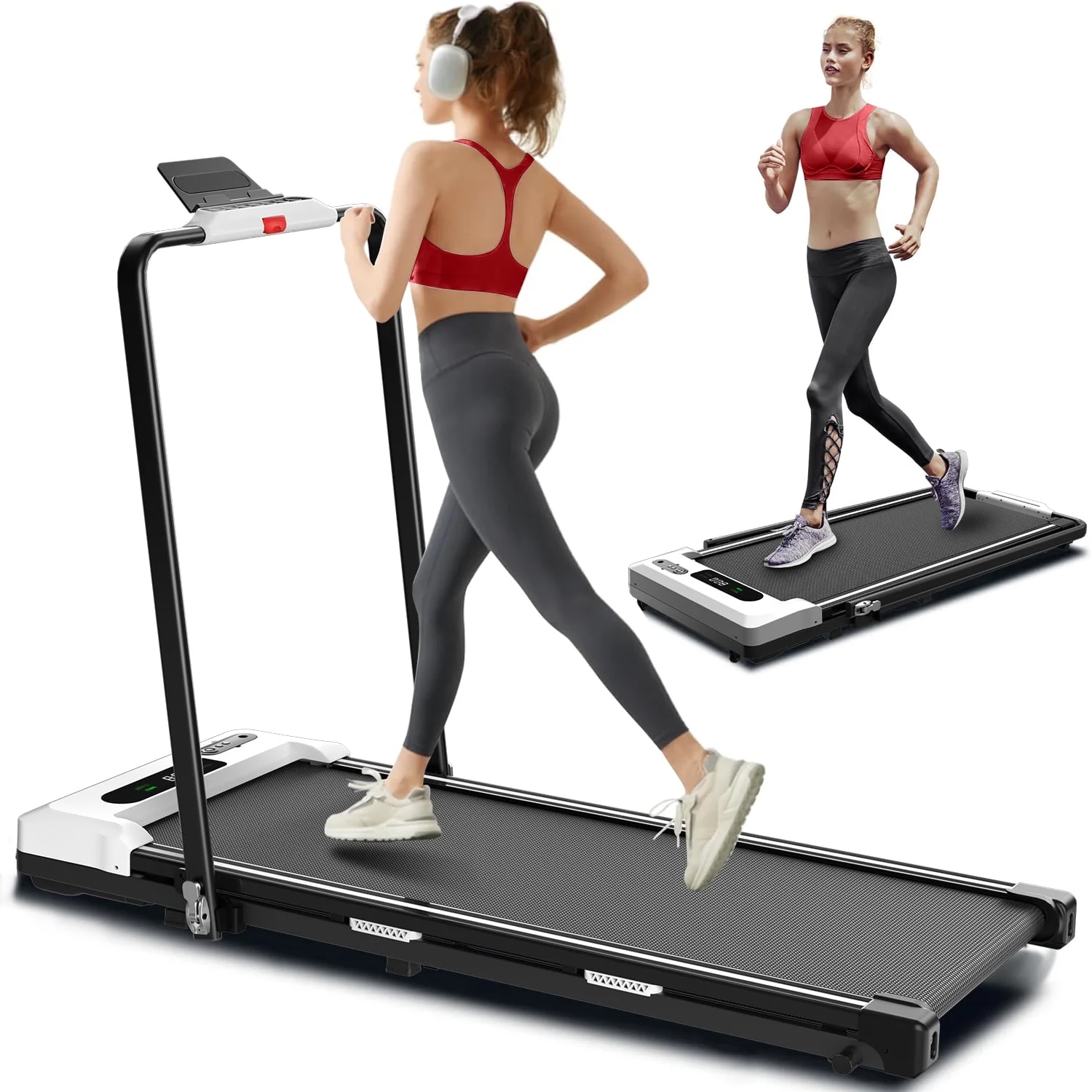 CoolHut Walking Pad, Under Desk Treadmill, 4 in 1 Home\/Office Treadmill, Compact and Portable Foldable Treadmill, No Installation, Low Noise, LED Display, 265 lb. Capacity with Remote Control - John Pierce Auto Care