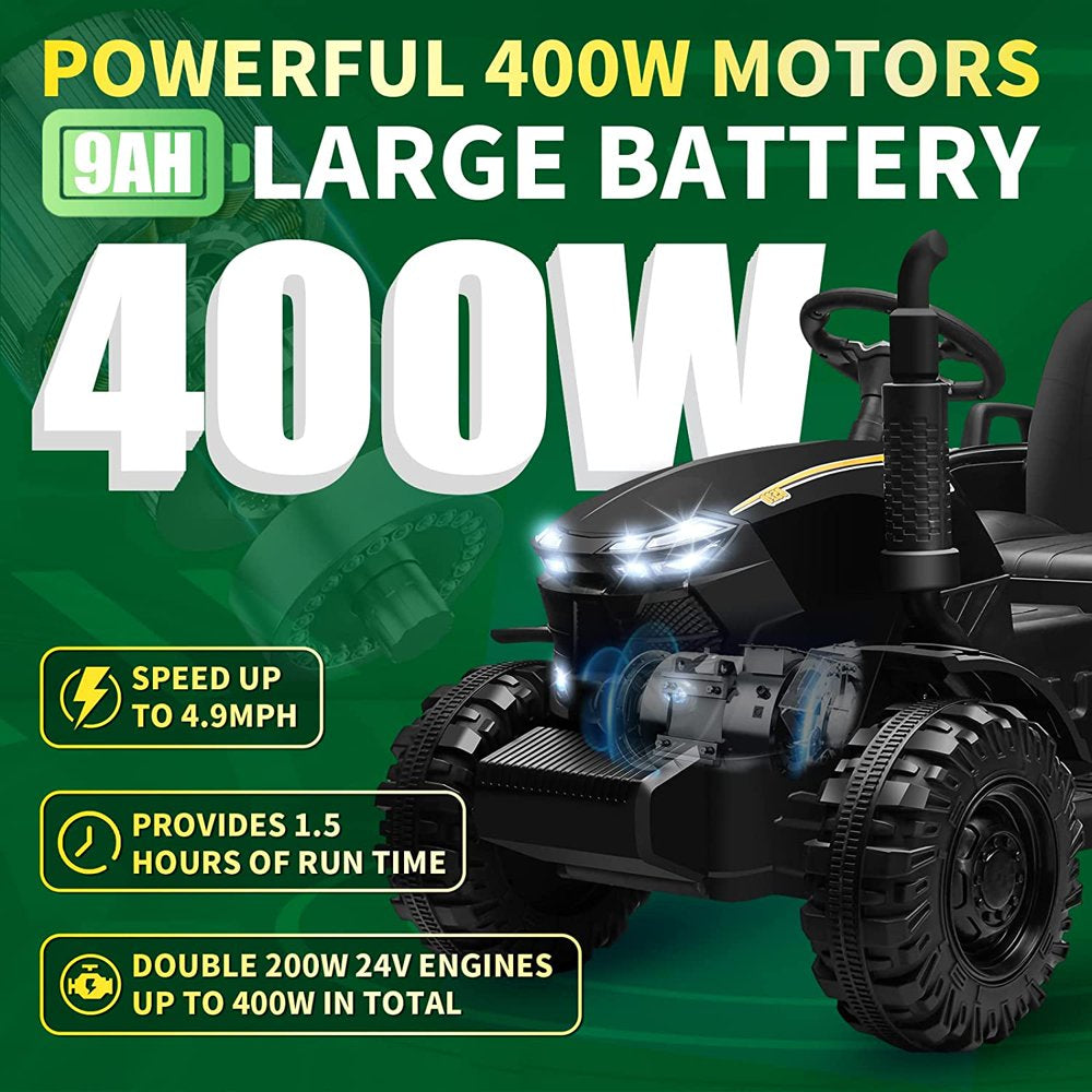 Joyracer 24 Volt Ride on Toys with Remote Control, 400W Motor, 9AH Battery Powered Ride on Tractor - John Pierce Auto Care