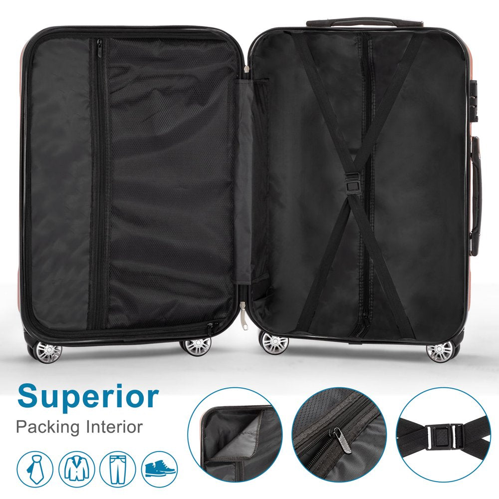 Zimtown 4 Piece Luggage Set, ABS Hard Shell Suitcase Luggage Sets Double Wheels with TSA Lock - John Pierce Auto Care