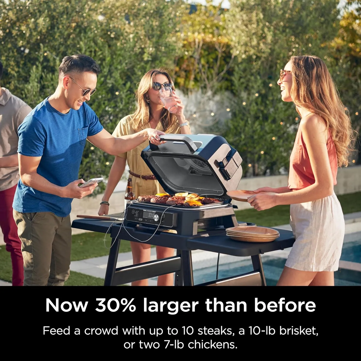 Premium XL Outdoor Grill \u0026amp; Smoker, Bluetooth, App Enabled, 7 in 1 Master Grill, BBQ Smoker, Outdoor Air Fryer, Woodfire Technology, 2 Built In Thermometers, Black - John Pierce Auto Care