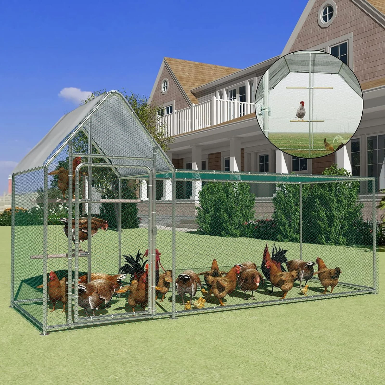 Walnest 10ft Large Metal Chicken Coop with Climbing Frame, Walk in Poultry Cage with Waterproof\u0026amp;Anti UV Cover,Heavy Duty Chicken Coop or Outdoor Backyard Farm Use - John Pierce Auto Care