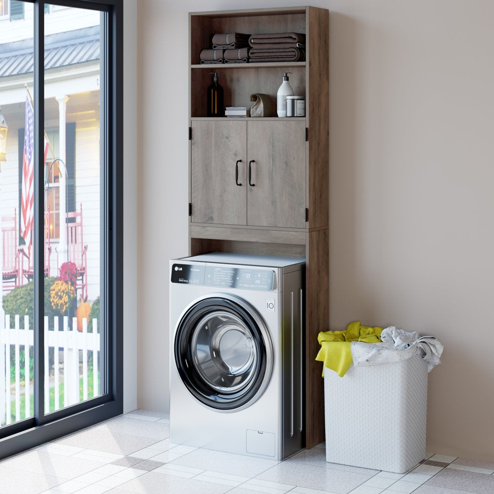 Homfa over Toilet Storage Rack, Bathroom Storage Cabinet over Toilet with 4 Tier Shelves and 2 Doors - John Pierce Auto Care