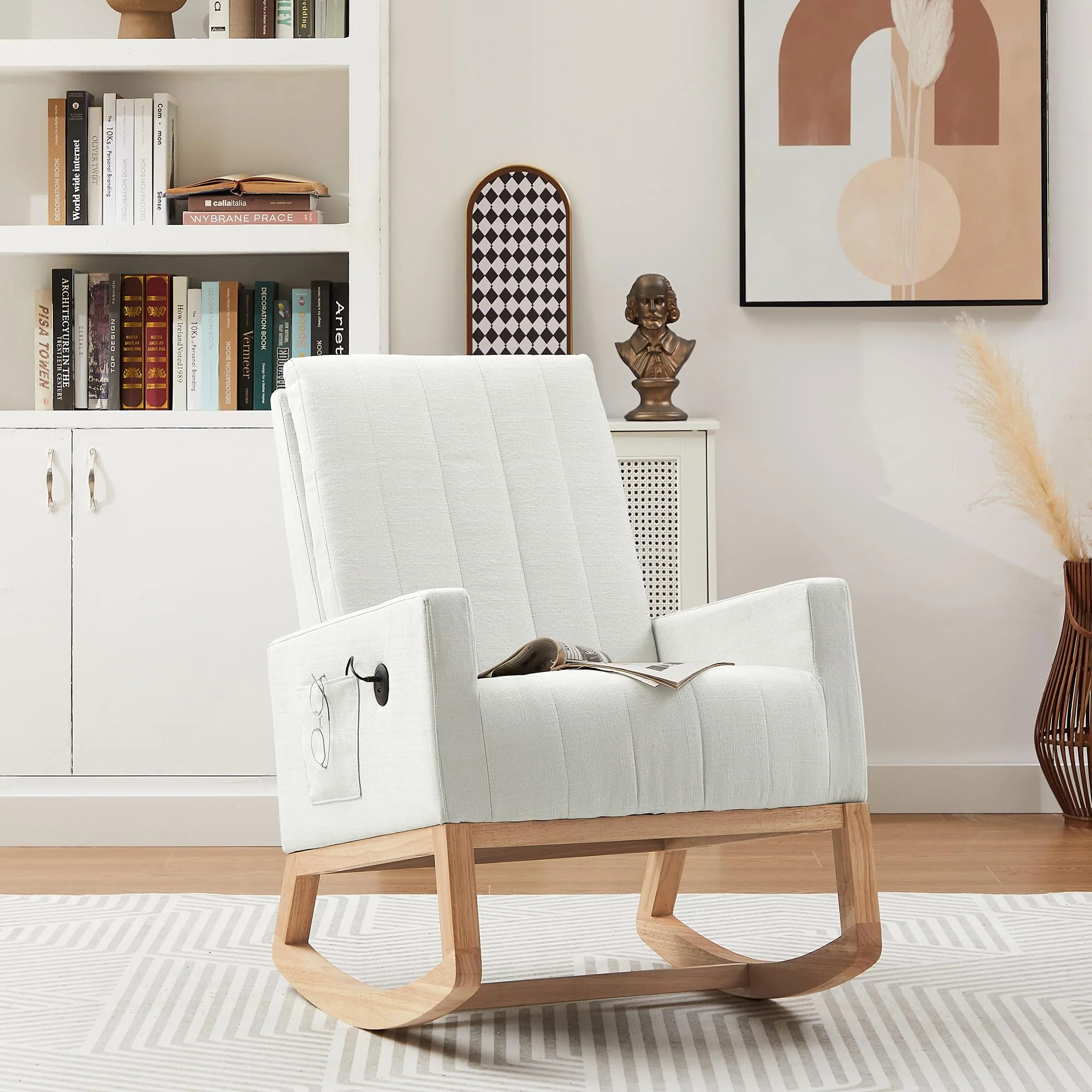 VECELO Upholstered Nursery Rocking Chair - John Pierce Auto Care