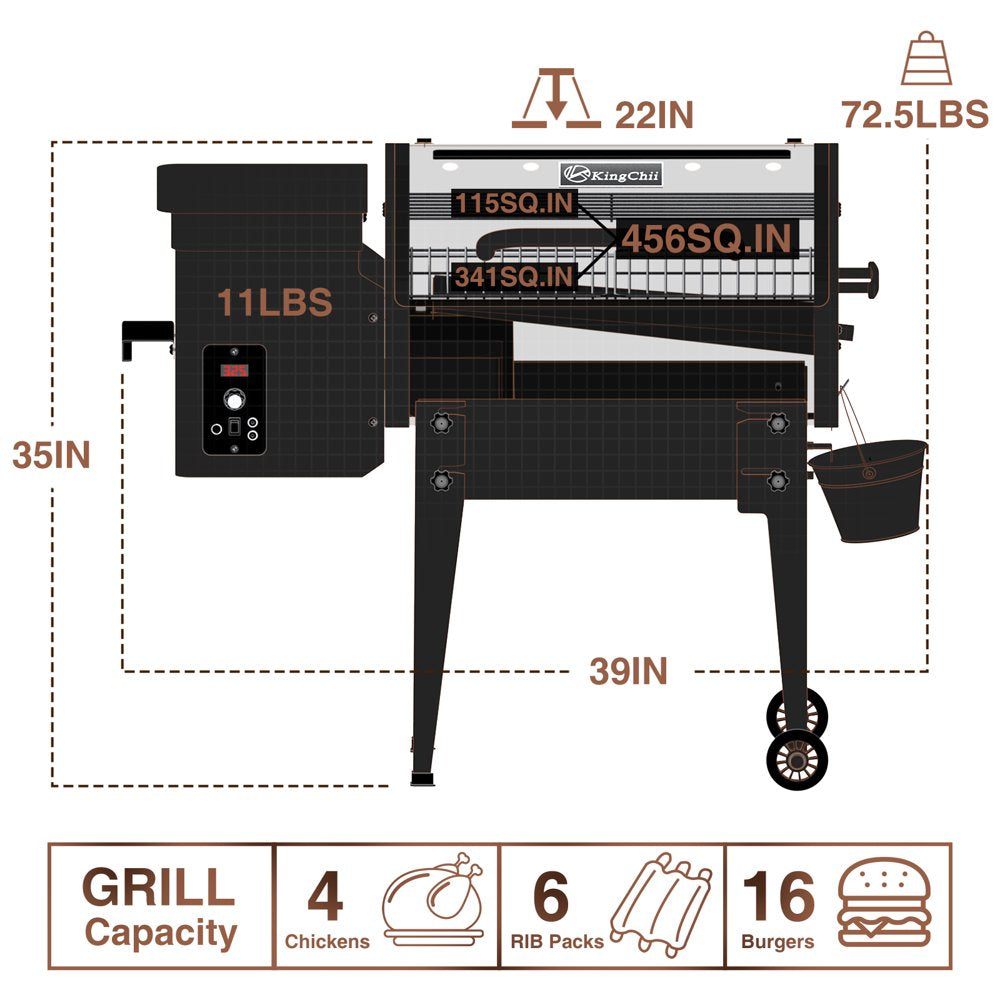 KingChii 456 sq. in Wood Pellet Smoker \u0026amp; Grill BBQ with Auto Temperature Controls - John Pierce Auto Care