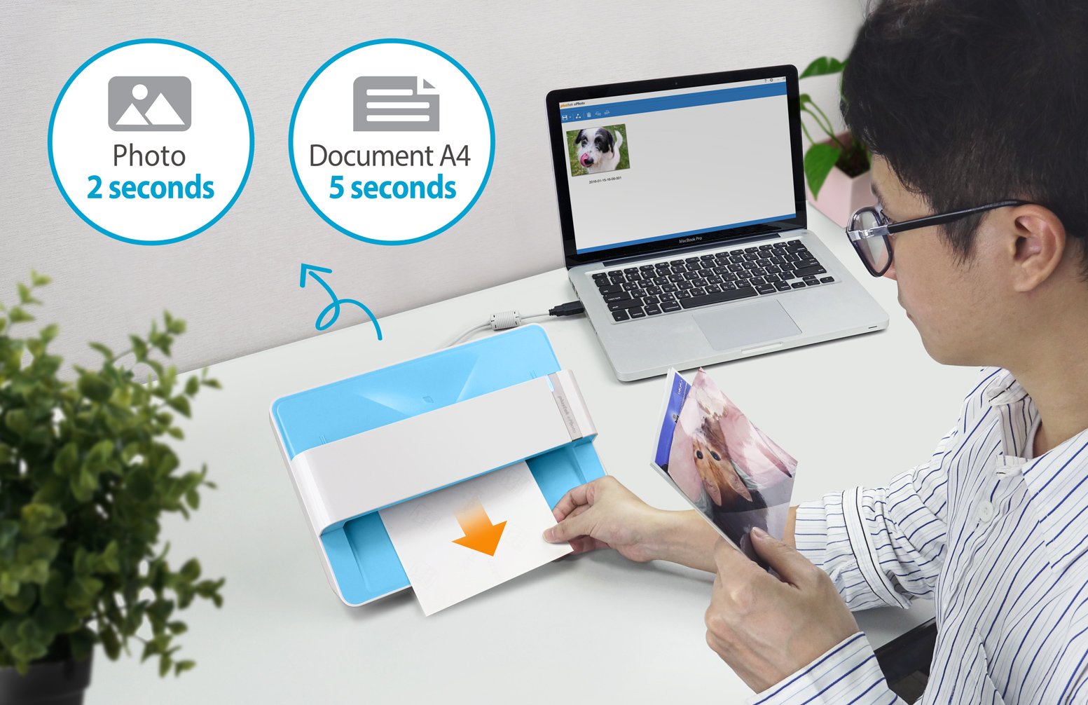 Plustek Photo Scanner, 4x6 Photo in 2sec, Auto Crop and Deskew CCD Sensor - John Pierce Auto Care