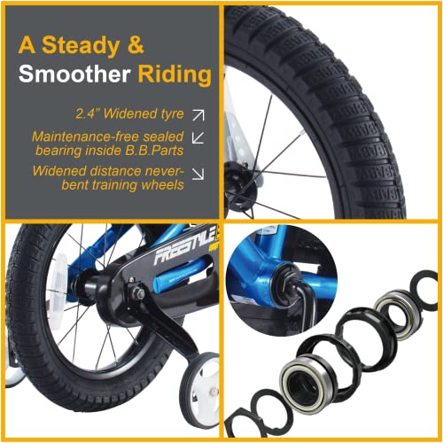 Royalbaby Kids Bike Freestyle BMX Bicycle with Training Wheels Kickstand - John Pierce Auto Care