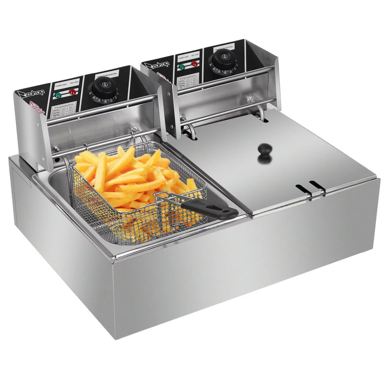 CB15401 Deep Fryer 5000 watt Electric Countertop Dual Tank Stainless Commercial Restaurant - John Pierce Auto Care