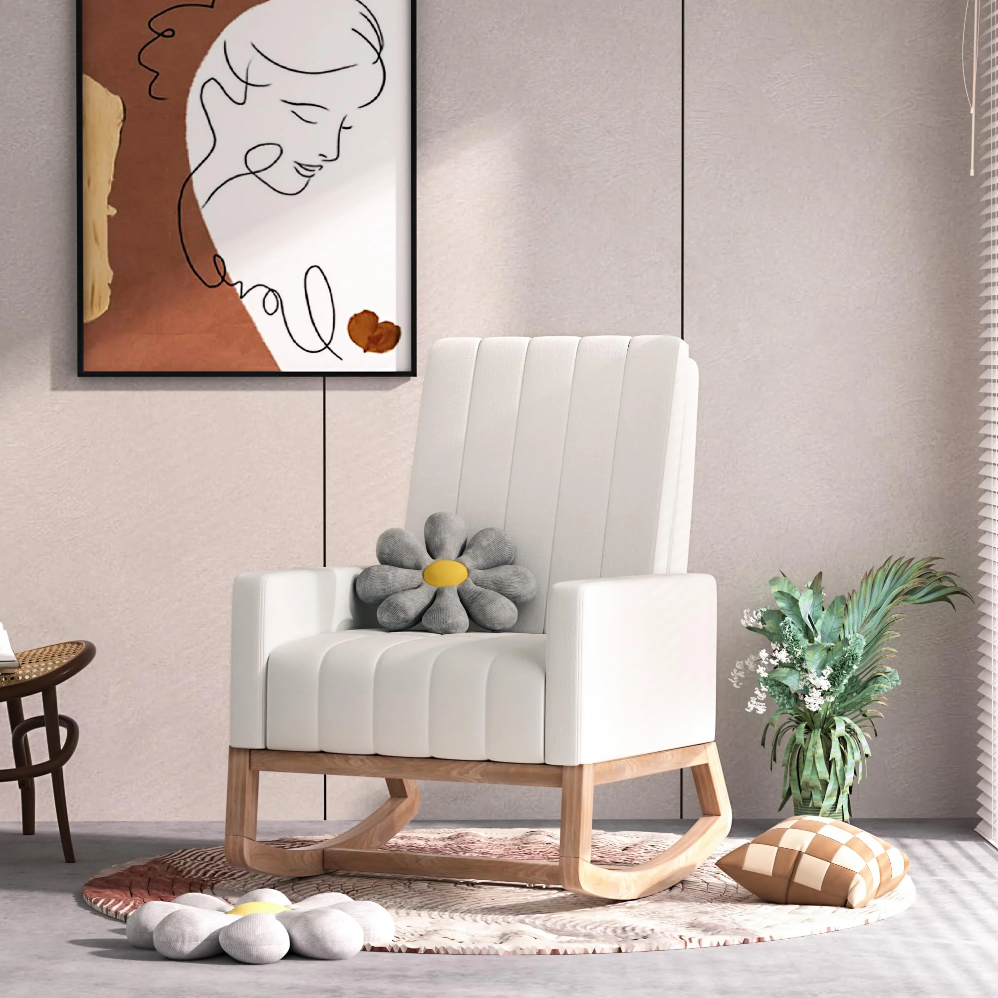 VECELO Upholstered Nursery Rocking Chair - John Pierce Auto Care
