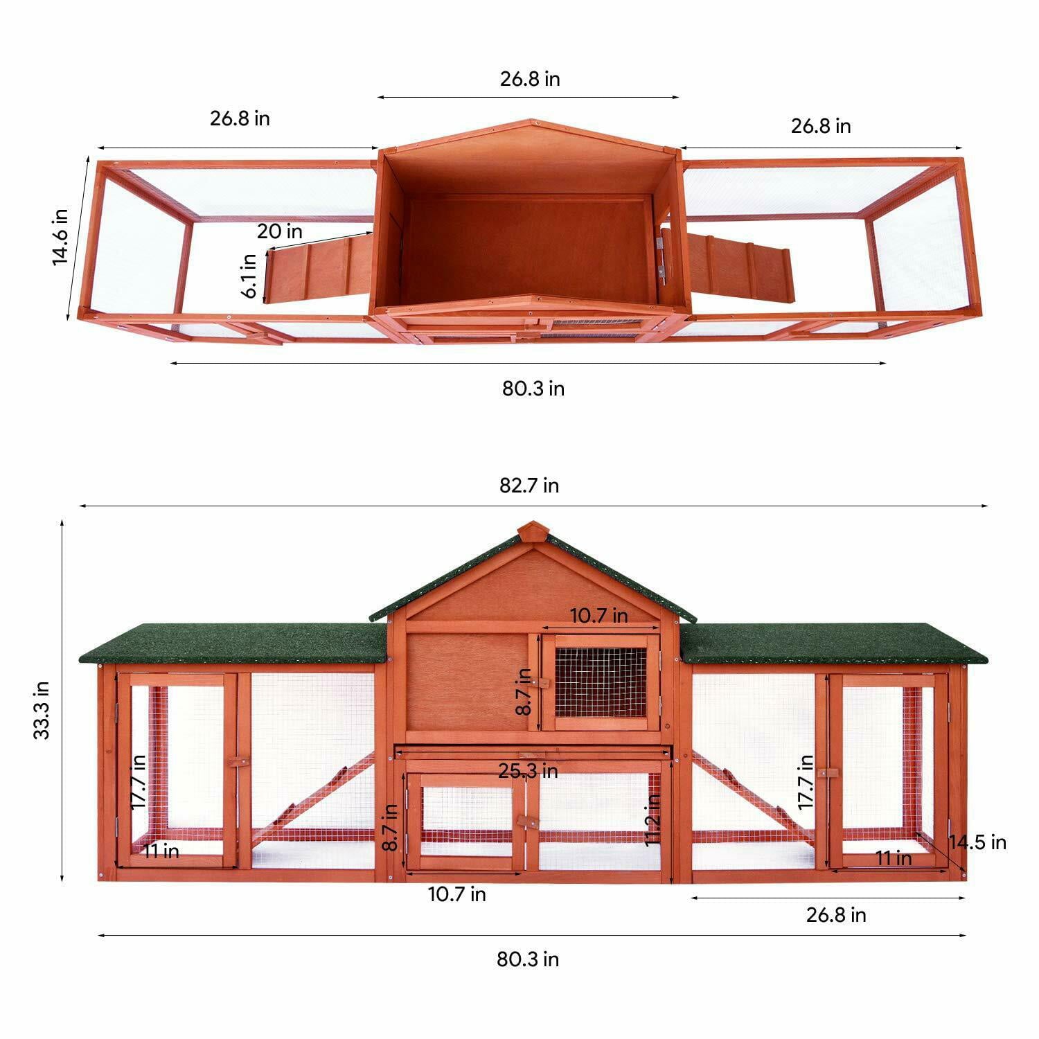 Streakboard 83-inch Large Rabbit Hutch - John Pierce Auto Care