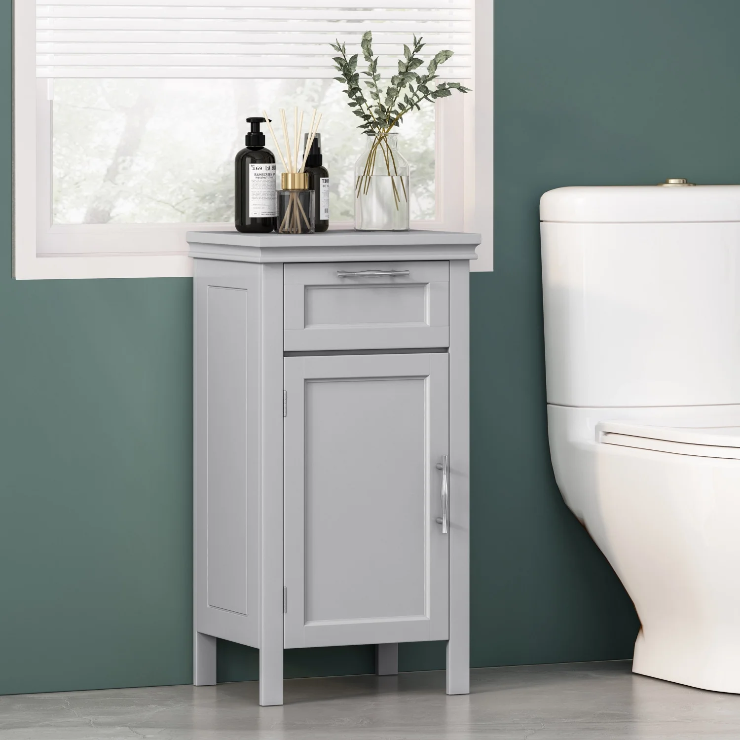 Upgrade Your Living Space with Elegant and Stylish Modern White Wooden Bathroom Storage Shelf Unit for Home and Office Use Ideal Space Saving Freestanding Tall Cupboard Cabinet with Door - John Pierce Auto Care