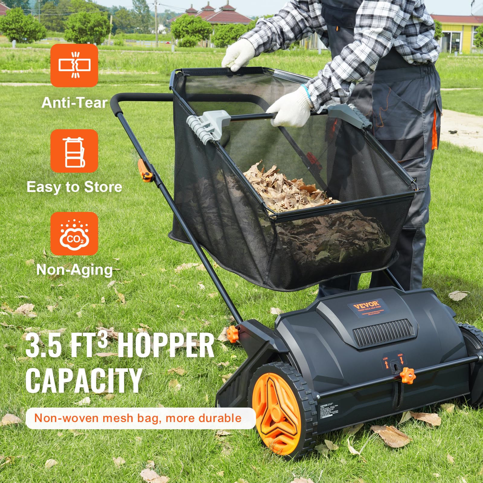 VEVOR 21-inch Push Lawn Sweeper - John Pierce Auto Care