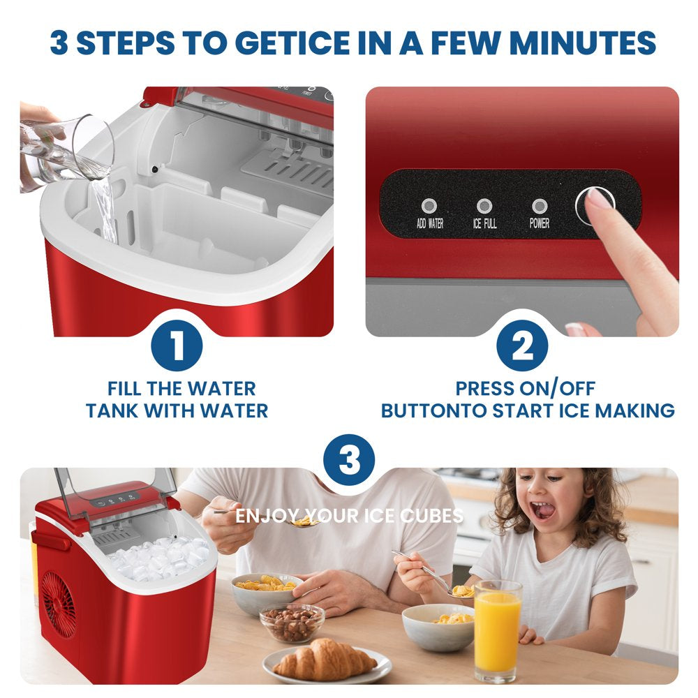 KISSAIR Portable Countertop Ice Maker Machine, 26Lbs\/24H, 9 Ice Cubes Ready in 6 Mins - John Pierce Auto Care