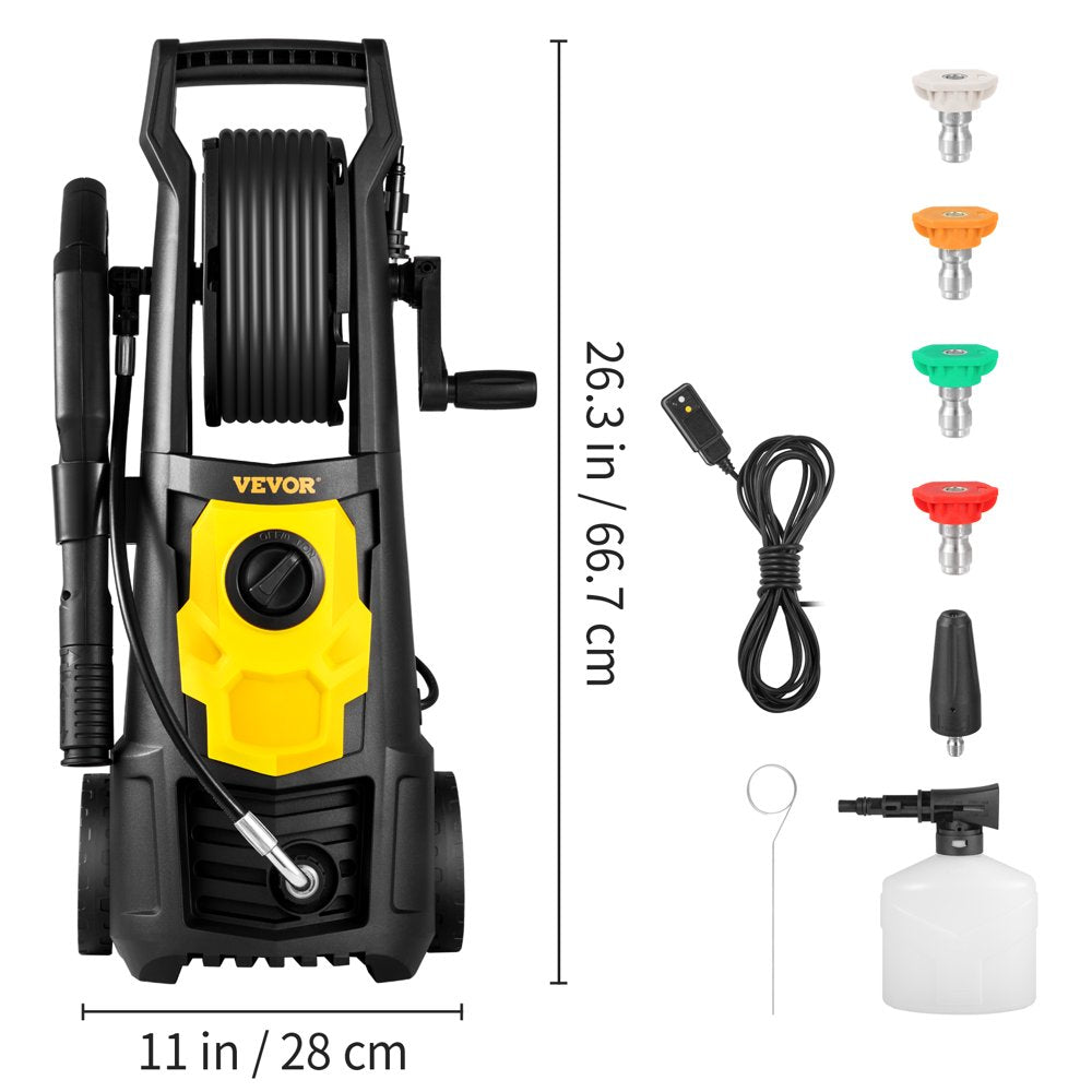 VEVOR Electric Pressure Washer, 2000 PSI, Max. 1.76 GPM Power Washer W\/ 30 Ft Hose \u0026amp; Reel - John Pierce Auto Care