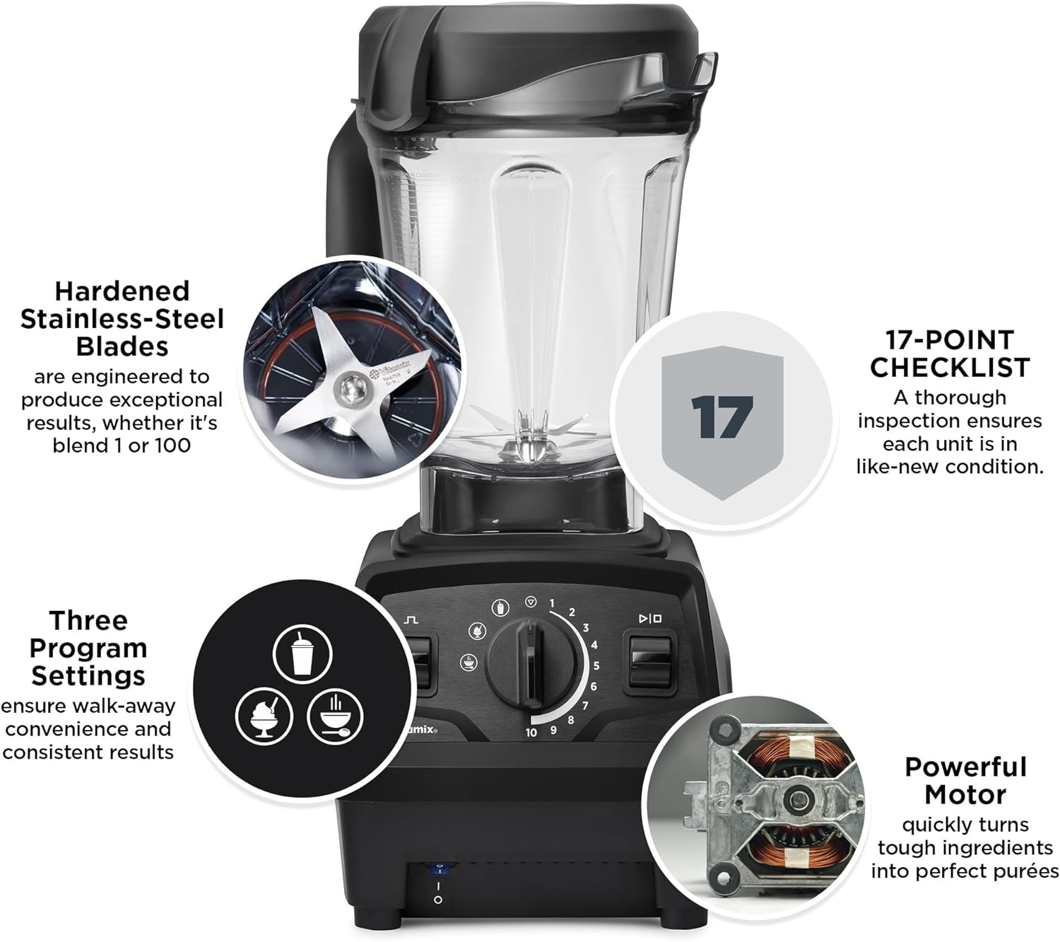Vitamix Explorian Blender, Professional Grade, 64 oz. Low Profile Container, Black - John Pierce Auto Care