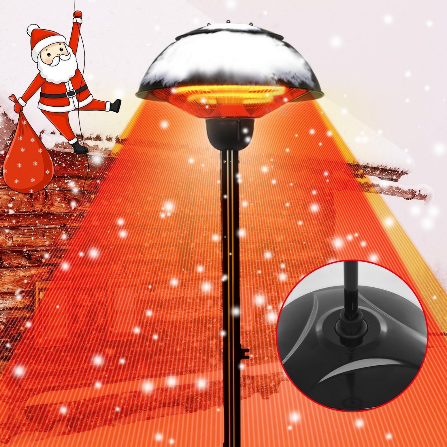 Patio Outdoor Freestanding Electric Patio Heater, Infrared Heater, Hammered Bronze Finished, Portable Heater suitable as a Balcony Heater, BBQ and Outdoor Party Heater - John Pierce Auto Care