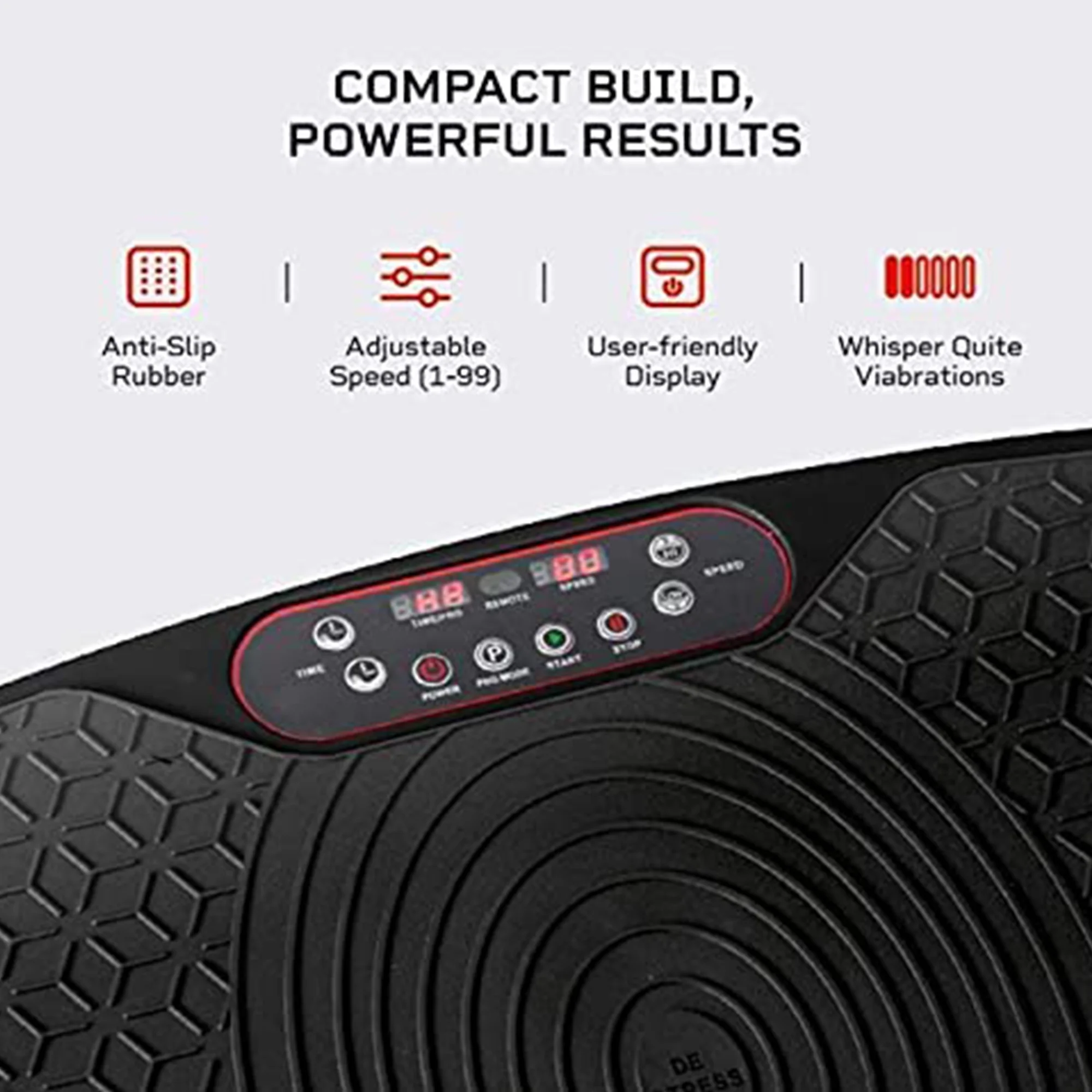 LifePro Waver Mini   Compact Vibration Plate Exercise Machine with Workout Bands, Black - John Pierce Auto Care