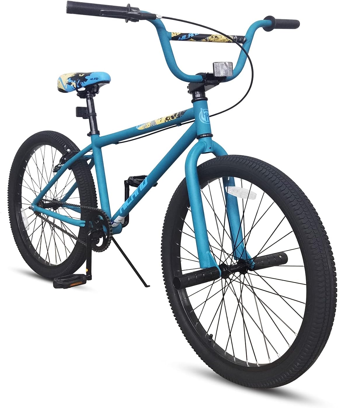 Hiland 26 inch BMX Bike Beginner Level to Advanced Riders with 2 Pegs Steel Frame Blue - John Pierce Auto Care