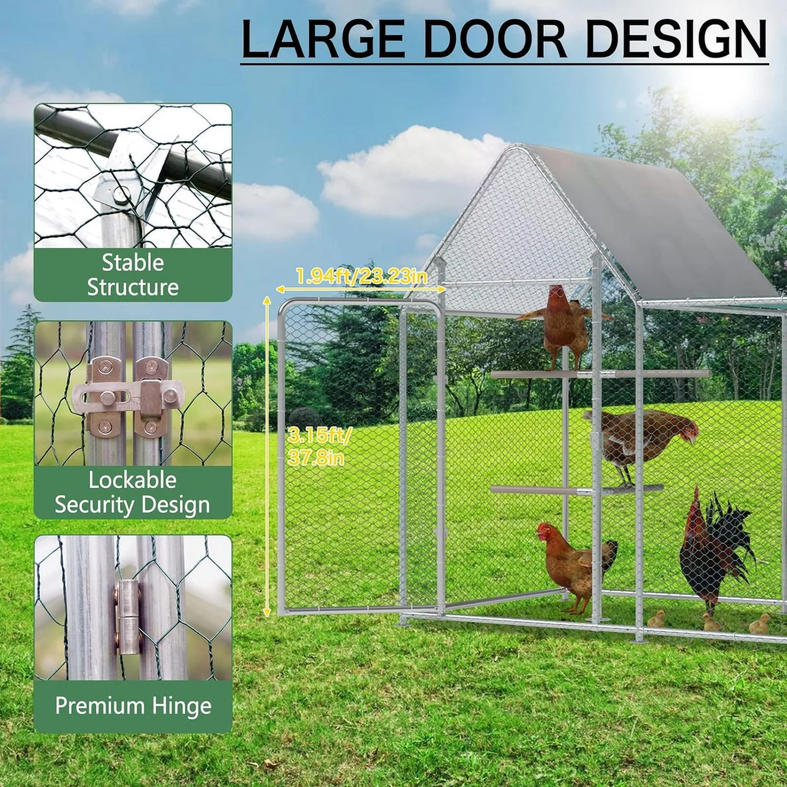 Walnest 10ft Large Metal Chicken Coop with Climbing Frame, Walk in Poultry Cage with Waterproof\u0026amp;Anti UV Cover,Heavy Duty Chicken Coop or Outdoor Backyard Farm Use - John Pierce Auto Care