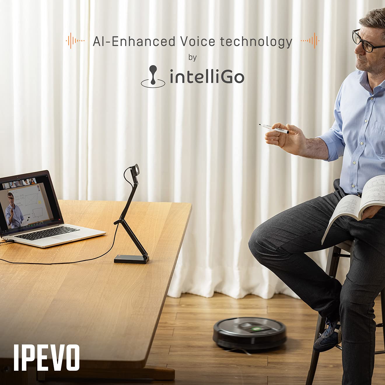 IPEVO V4K PRO Ultra HD USB Document Camera with AI Enhanced Mic - John Pierce Auto Care