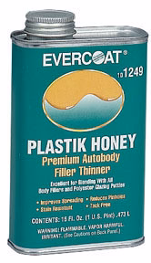 AUTO PAINT PLASTIC HONEY Thinner For Body Filler Evercoat 1249 16 oz can - John Pierce Auto Care